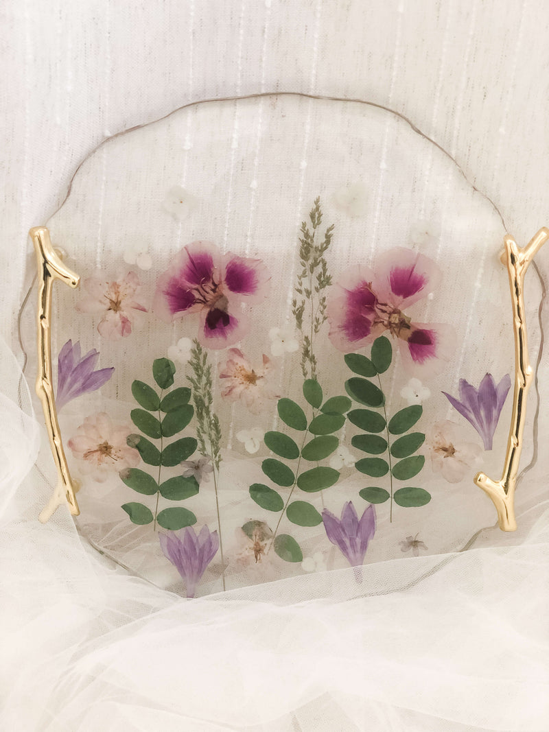 Wilde Fleur Co. Flower Resin Tray with Handles