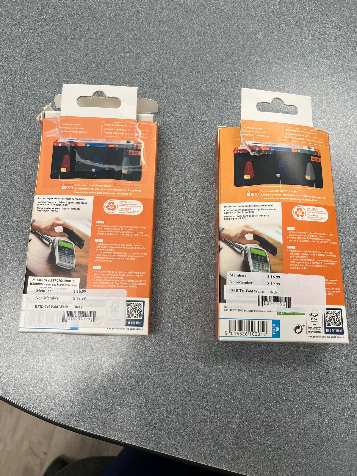 Go Travel RFID Tri-Fold Wallet - Damaged Packaging - Marked Down Accordingly