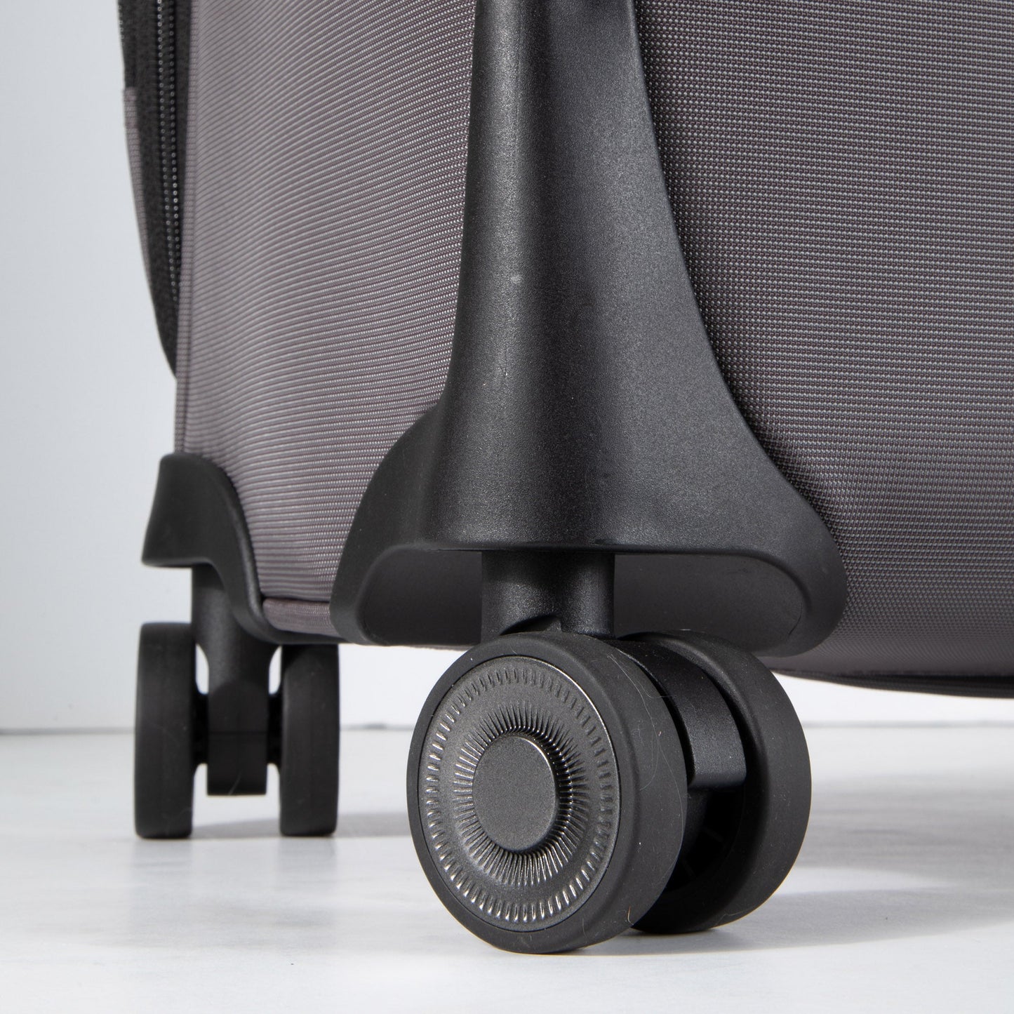 Close-up of spinner wheels on the Ricardo Beverly Hills Montecito 3.0 Large Check-In Expandable Spinner.