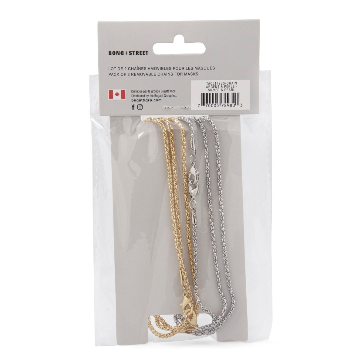 Bondstreet Mask Chains 2 Pack - Gold & SilverMask Chains