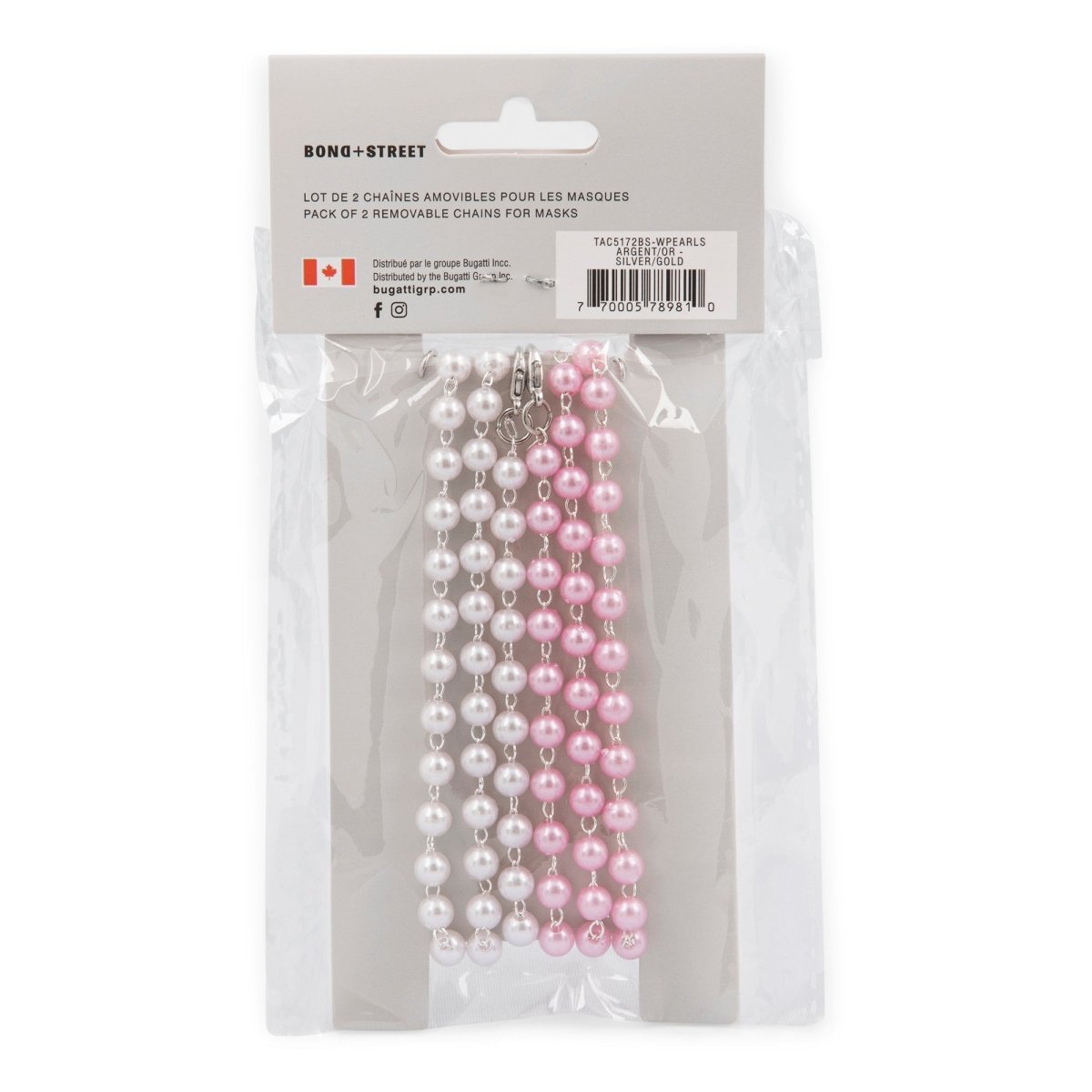 Bondstreet Mask Chains - 2 pack PearlMask Chains