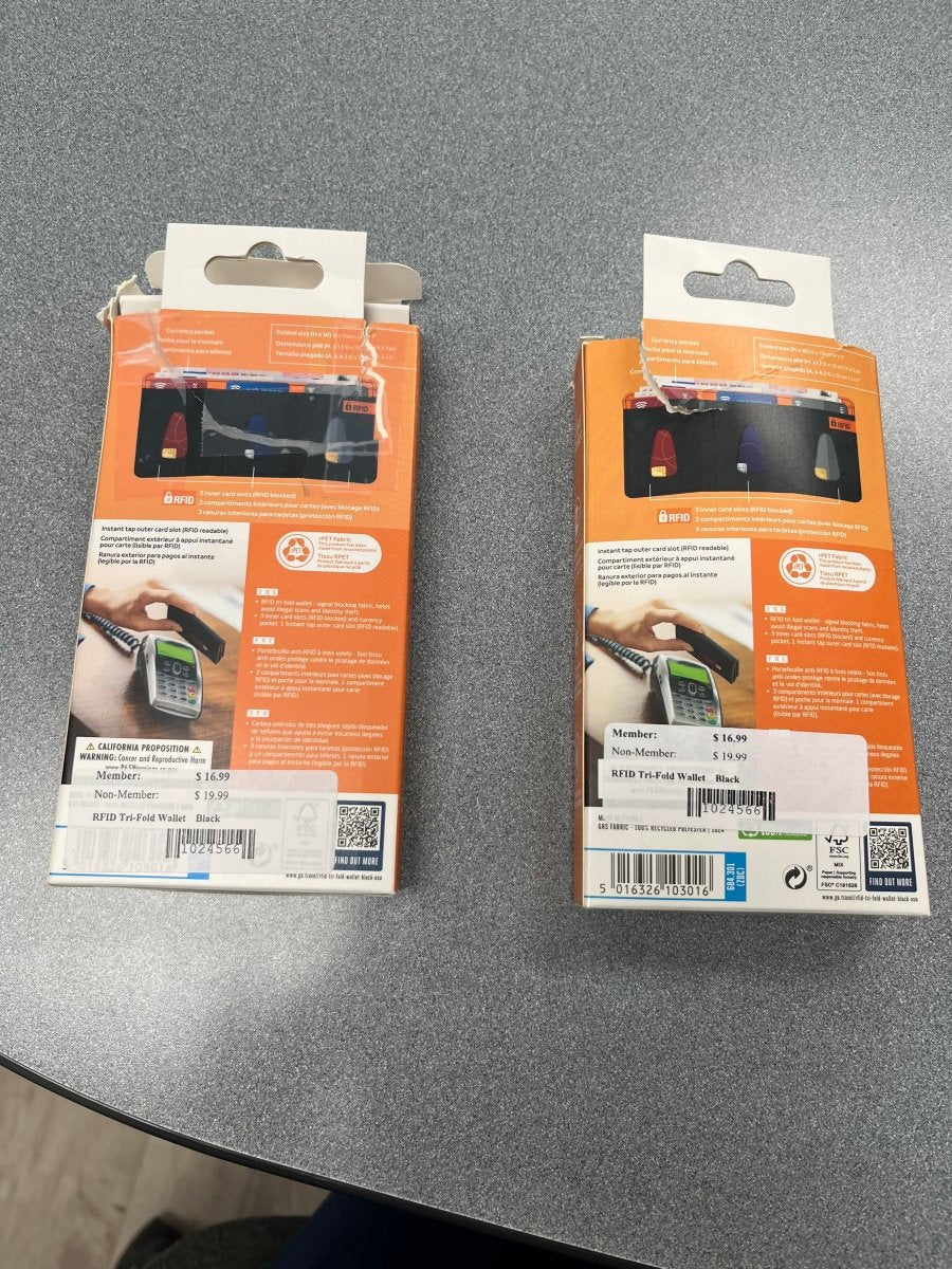Go Travel RFID Tri-Fold Wallet - Damaged Packaging - Marked Down Accordingly