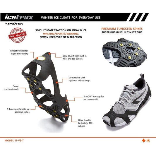 Product Image – Icetrax V3 Tungsten Ice CleatsIceTraxS/M (Men 5 - 9/Women 6.5 - 10.5)