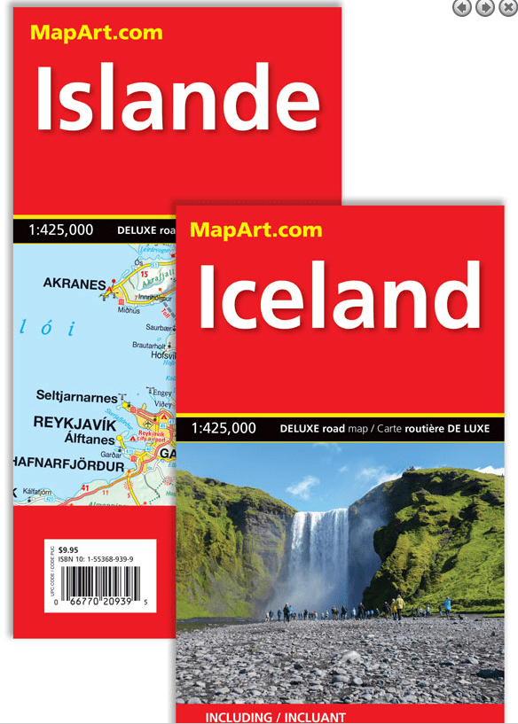 MapArt Iceland Deluxe Road Map
