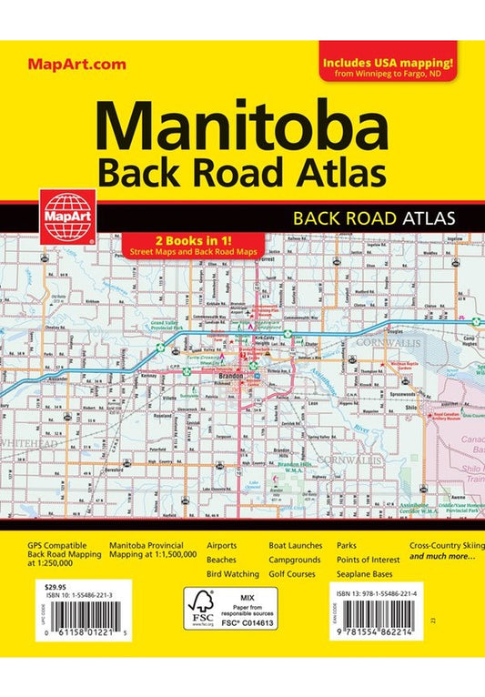Product Image – MapArt Winnipeg & Manitoba Street Atlas/Manitoba Back Road Atlas 2023 EditionMap