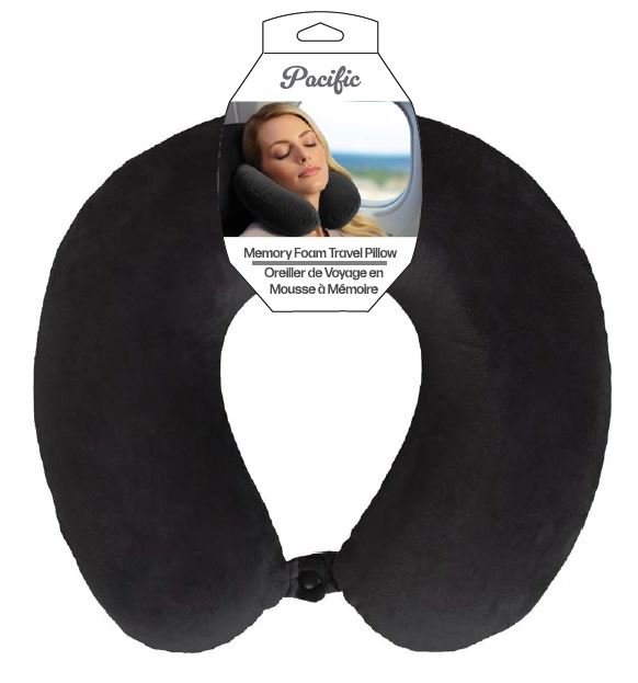 Pacific Memory Foam Travel PillowBlack