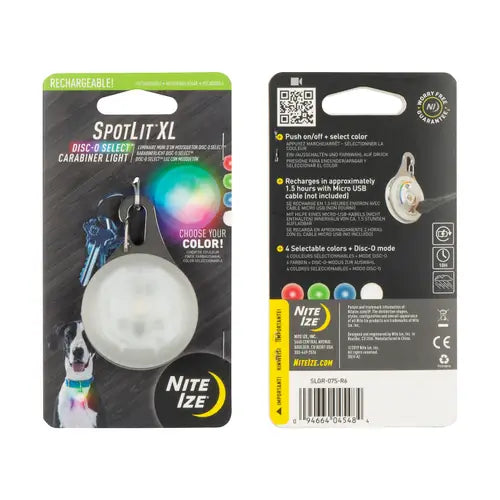 Nite Ize SPOTLIT® XL RECHARGEABLE CARABINER LIGHT - DISC-O SELECT™