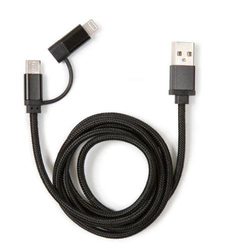 Product Image – Kikkerland 2 - in - 1 Braided CableTravel Accessories