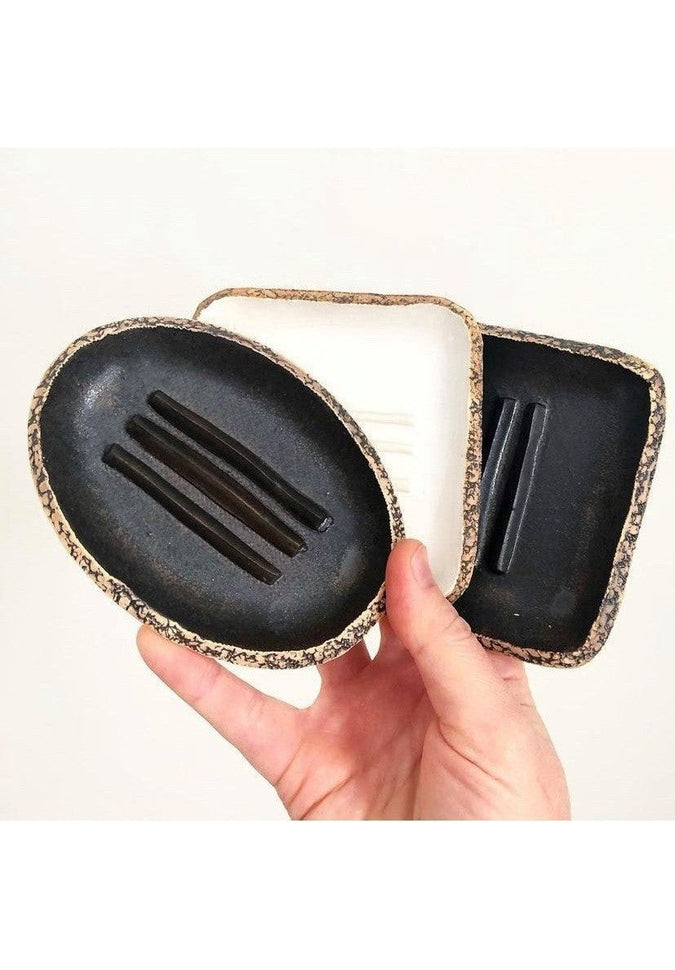 Lot.Ceramics Soap DishSoap Dishes & HoldersSquare Iron with Raw Edge