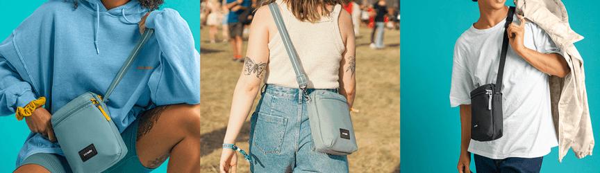 People wearing cross bags