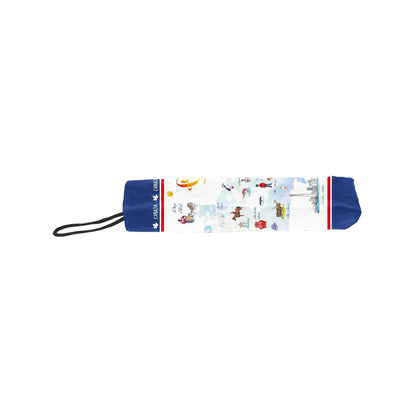 Northern Icons Canada National Landmark Map Folding Umbrella - closed view.