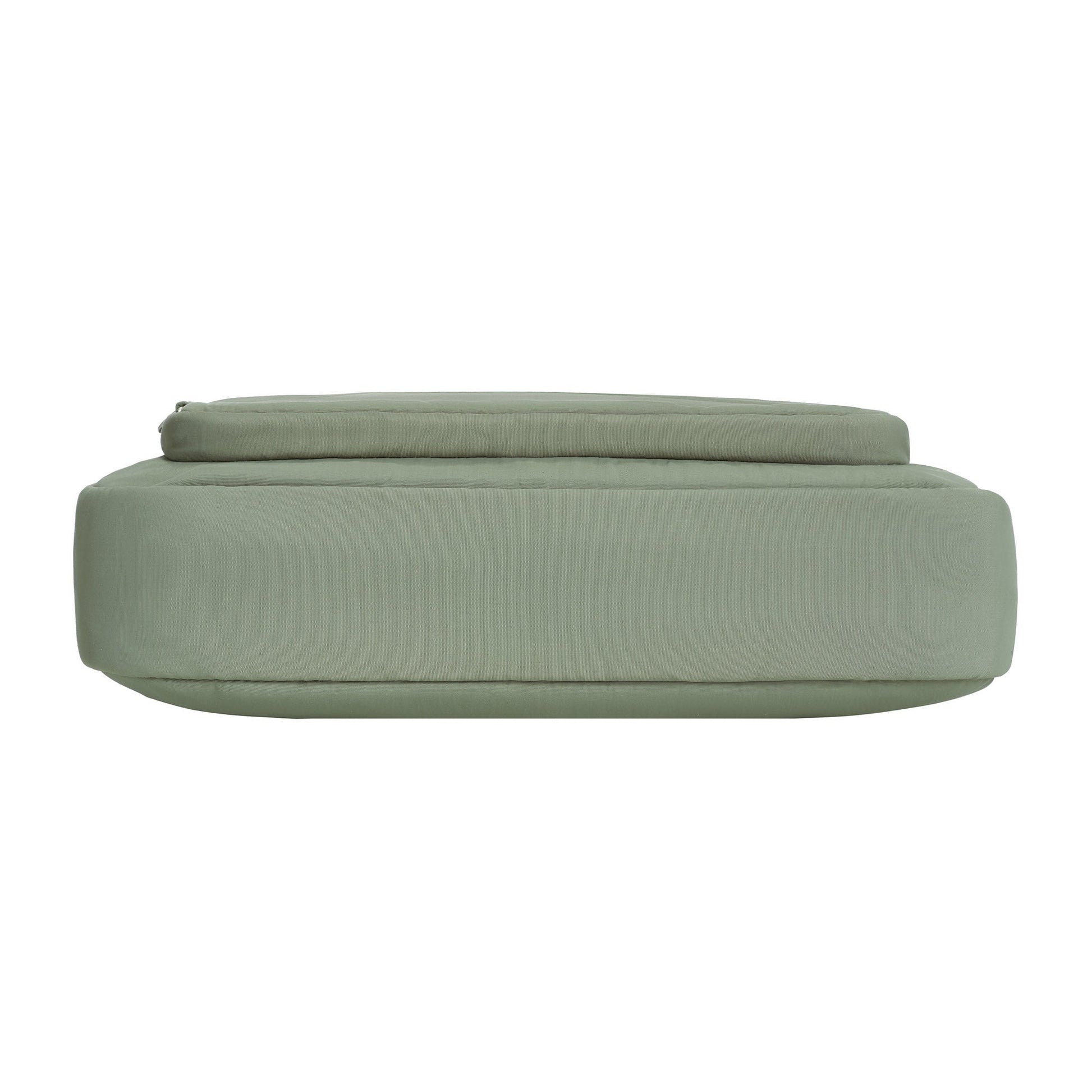 Bottom view of moss Travelon Roam Anti-theft East/West Crossbody.