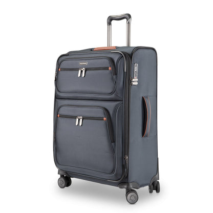 Ricardo Beverly Hills Montecito 3.0 navy blue medium softside spinner with 4 wheels and telescopic handle.