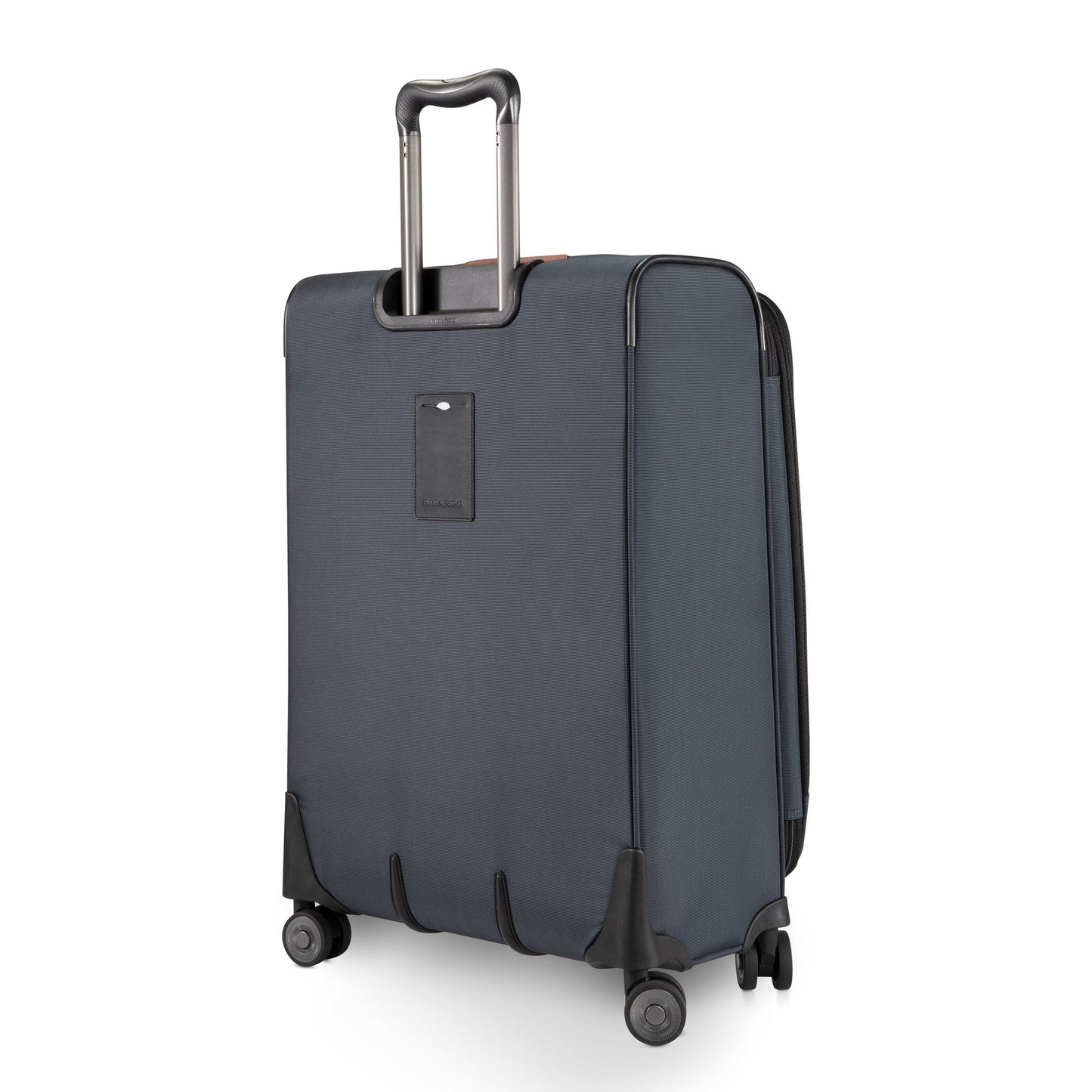 Ricardo Beverly Hills Montecito 3.0 navy softside medium spinner luggage, shown from the back.