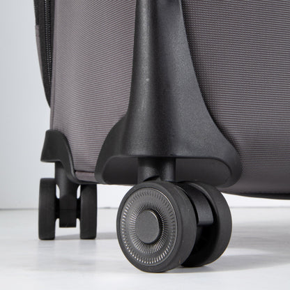 Close-up of spinner wheels on the Ricardo Beverly Hills Montecito 3.0 Large Check-In Expandable Spinner.