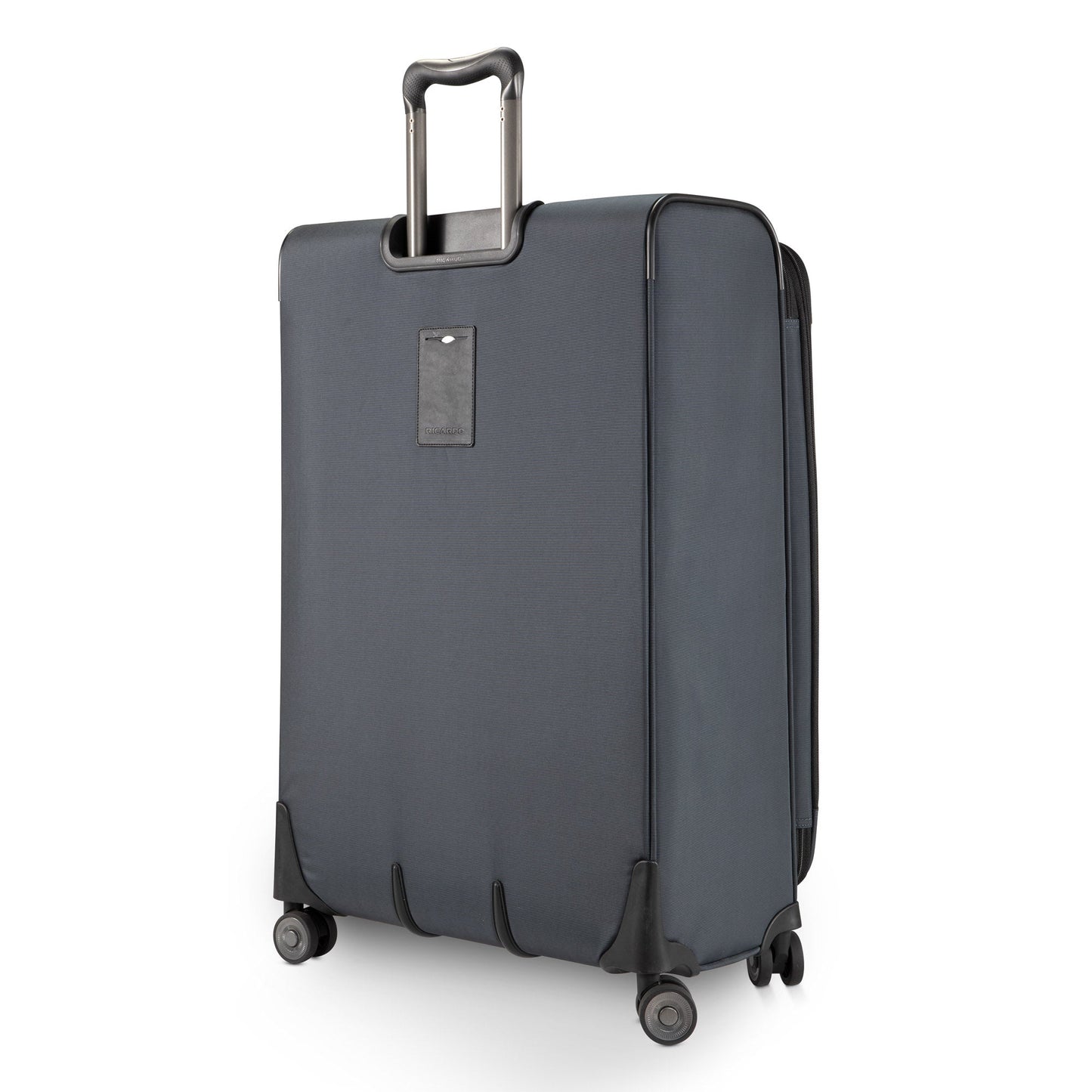 Ricardo Beverly Hills Montecito 3.0 is a large expandable spinner suitcase with an extended telescopic handle.