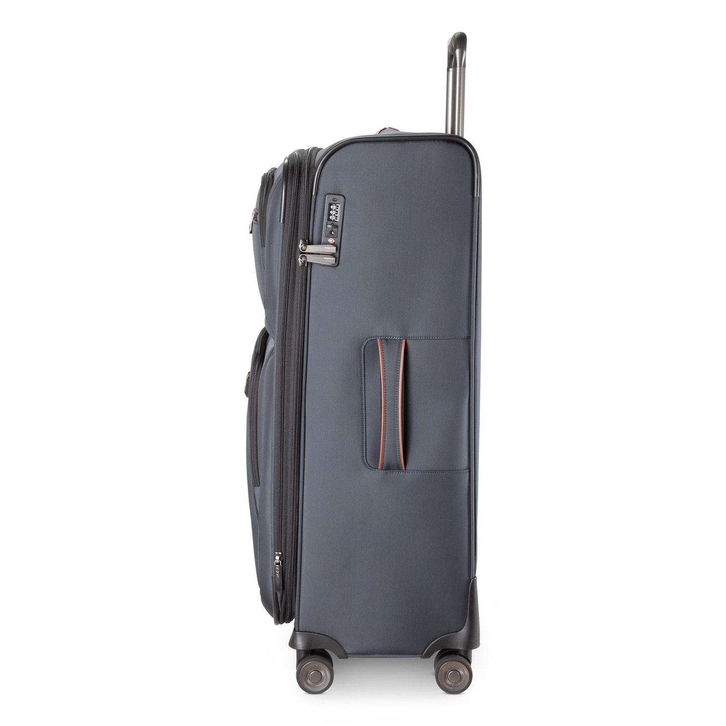 Ricardo Beverly Hills Montecito 3.0 Large navy check-in spinner with side handles and zippered compartments.