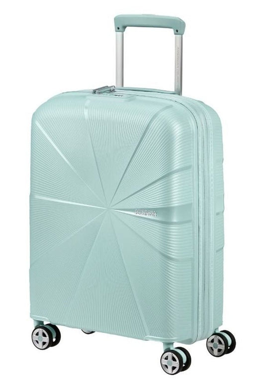 Product Image – American Tourister StarVibe Carry On SpinnerLuggageMetallic Surf Blue