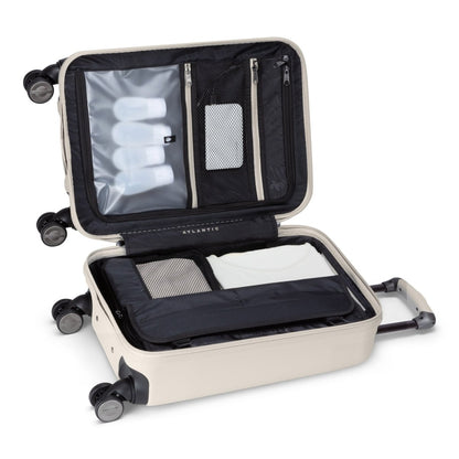 Atlantic Propeller 19" Hardside Spinner Carry-on, pumice stone, open view packed