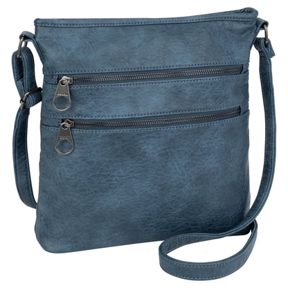 Bench Double Front Zip Pocket CrossbodyBagBlue