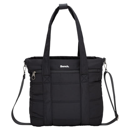 Bench Georgia Satchel—versatile black tote with top handles, zip closure, and signature Bench logo.