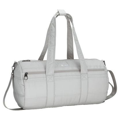 Bench Georgia Weekender by Bench in light gray with top handles, shoulder strap, and front zip pocket.
