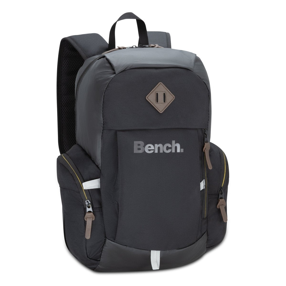Bench Terra Backpack by Bench with side pockets, front zipper, and padded straps on a white background.