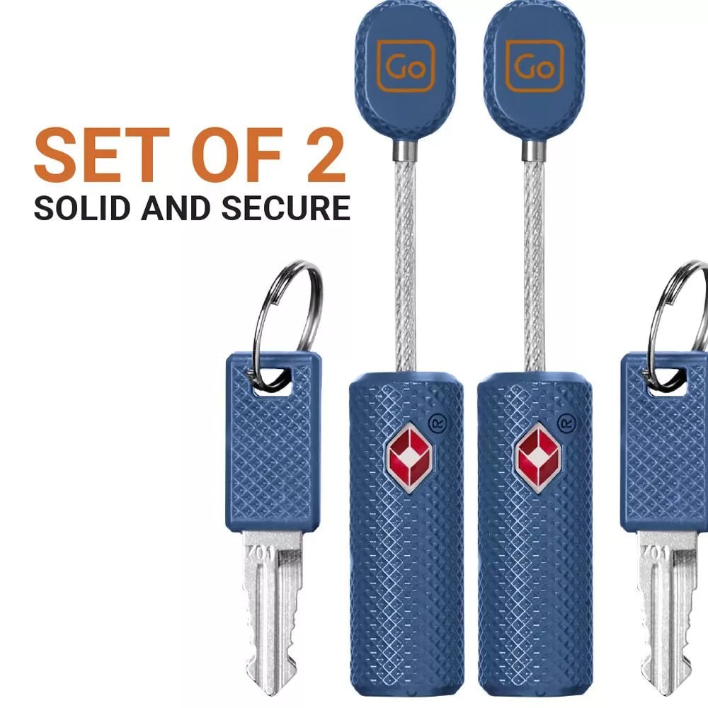 Go Travel Cable Key Twin Padlocks TSA