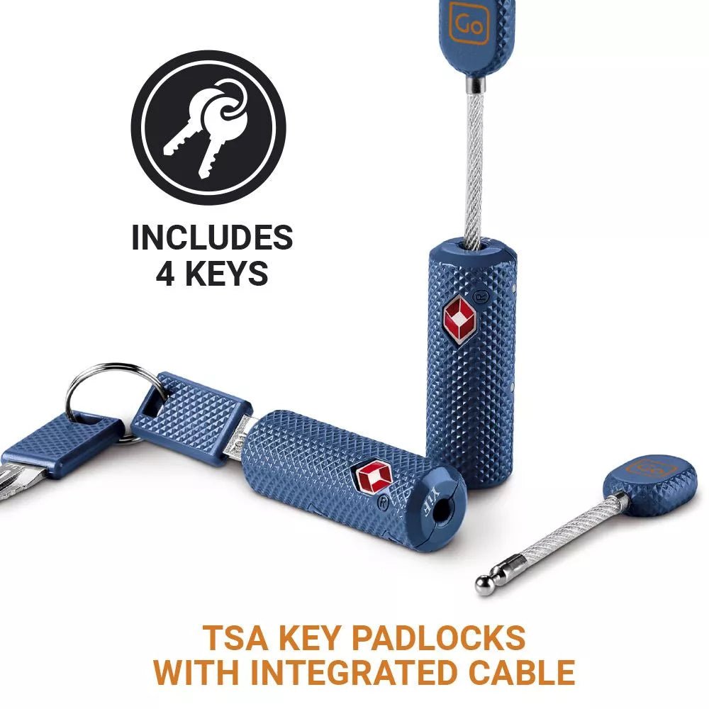 Go Travel Cable Key Twin Padlocks TSA