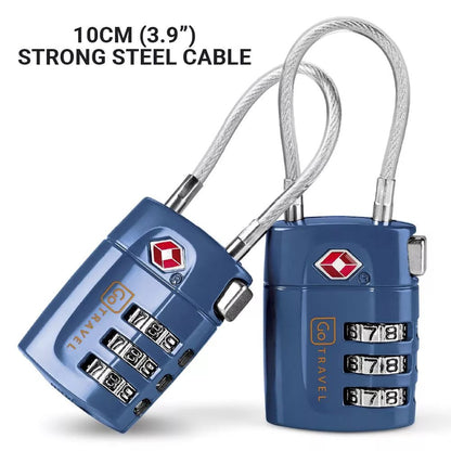 Go Travel Combi Cable Twin Padlocks TSA