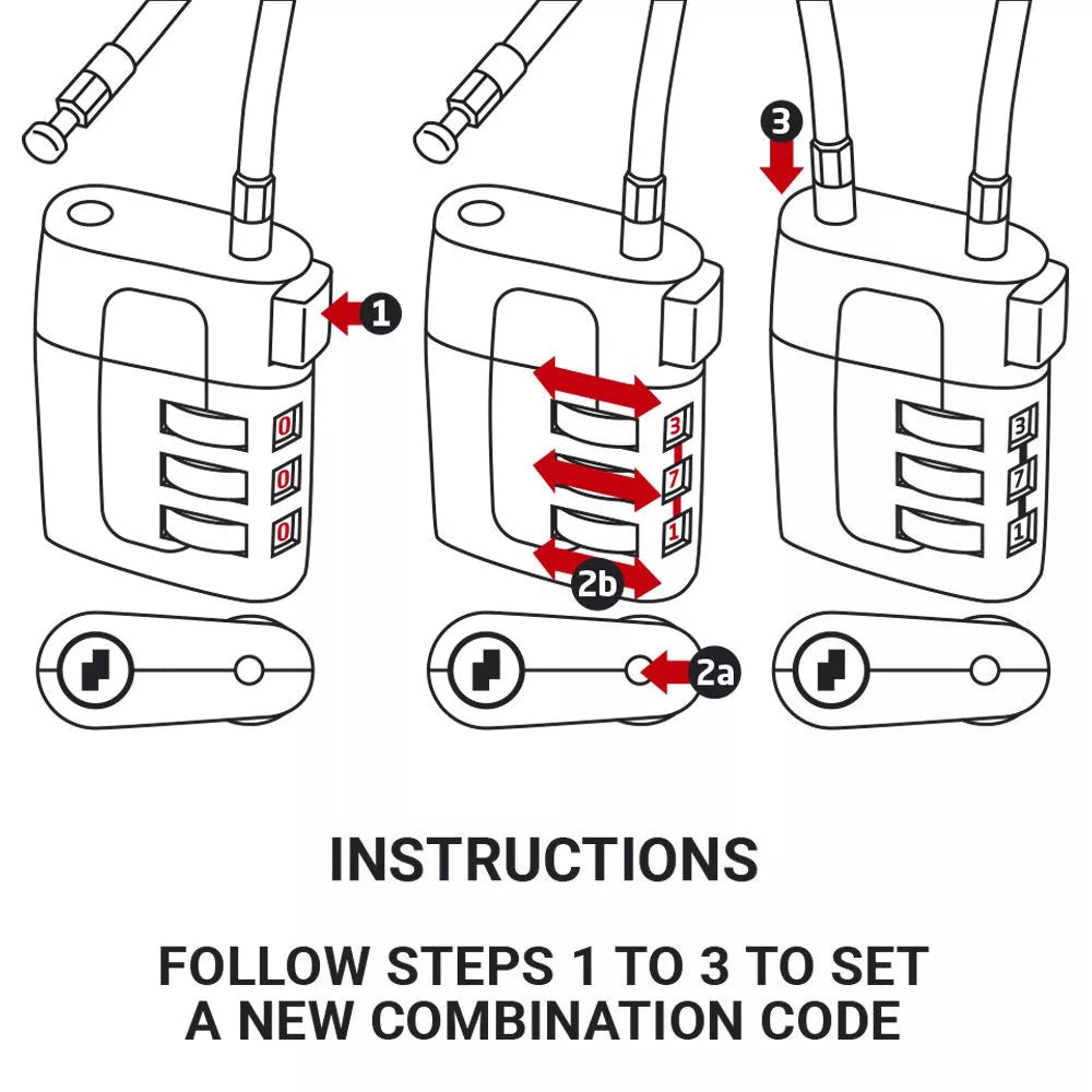 Go Travel Combi Cable Twin Padlocks TSA