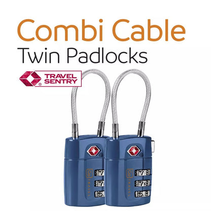 Go Travel Combi Cable Twin Padlocks TSA