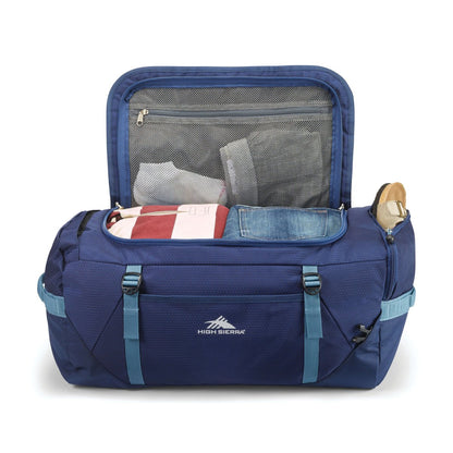 High Sierra Fairlead Collection Convertible DuffleDuffel BagsTrue Navy - Graphite Blue