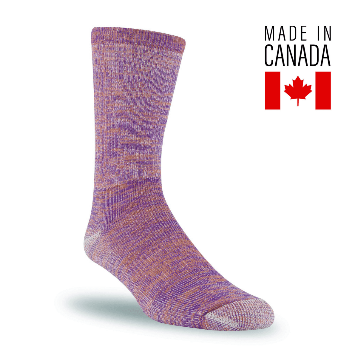 J.B. Field's - "Camper GX" Space Dye 74% Merino Wool Crew SockSocksPurple/OrangeMedium