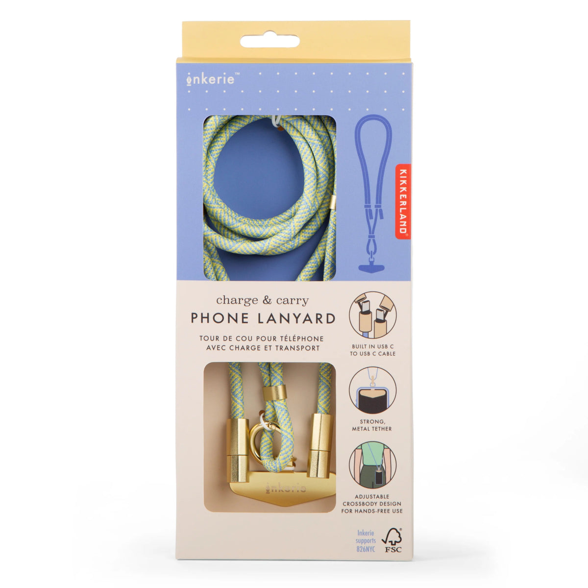 Kikkerland Inkerie Charge & Carry Phone Lanyard