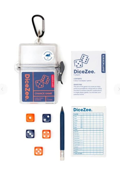 Kikkerland Waterproof Dicezee Travel Gamegame