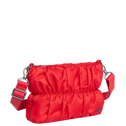 Lug Flounce Ruched Crossbody Bag