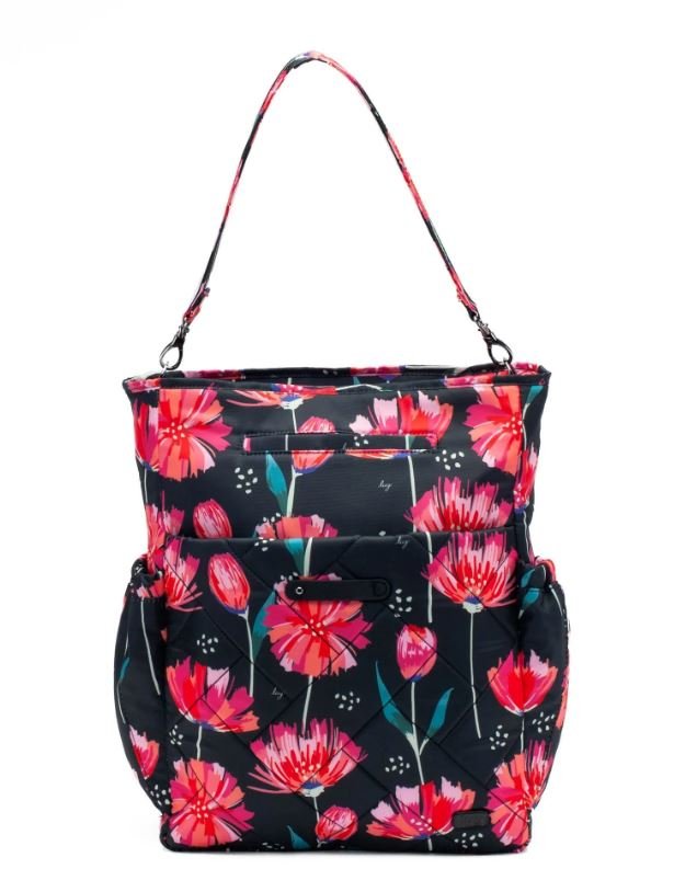 Lug Symphony Convertible Tote BagTote BagPompom Floral Black