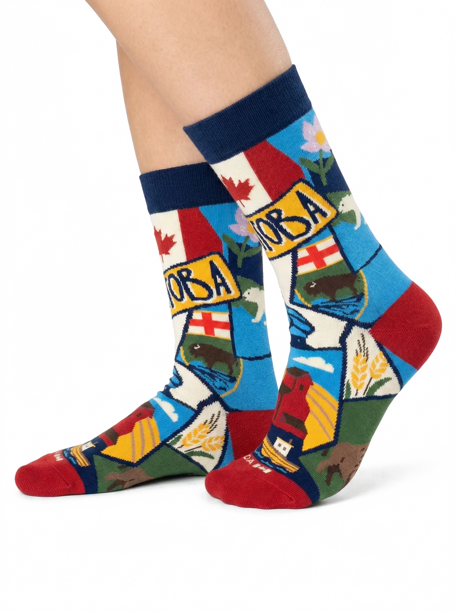 Northern Icons Manitoba Prairie Graphic Crew Socks