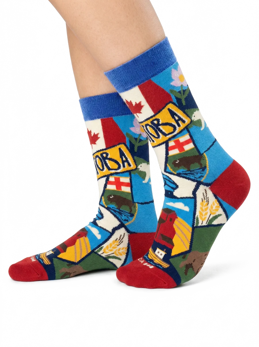 Northern Icons Manitoba Prairie Graphic Crew Socks