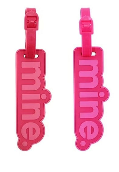 Mine by Mytagalongs Set Of 2 Mine Luggage TagsLuggage TagsHot Pink