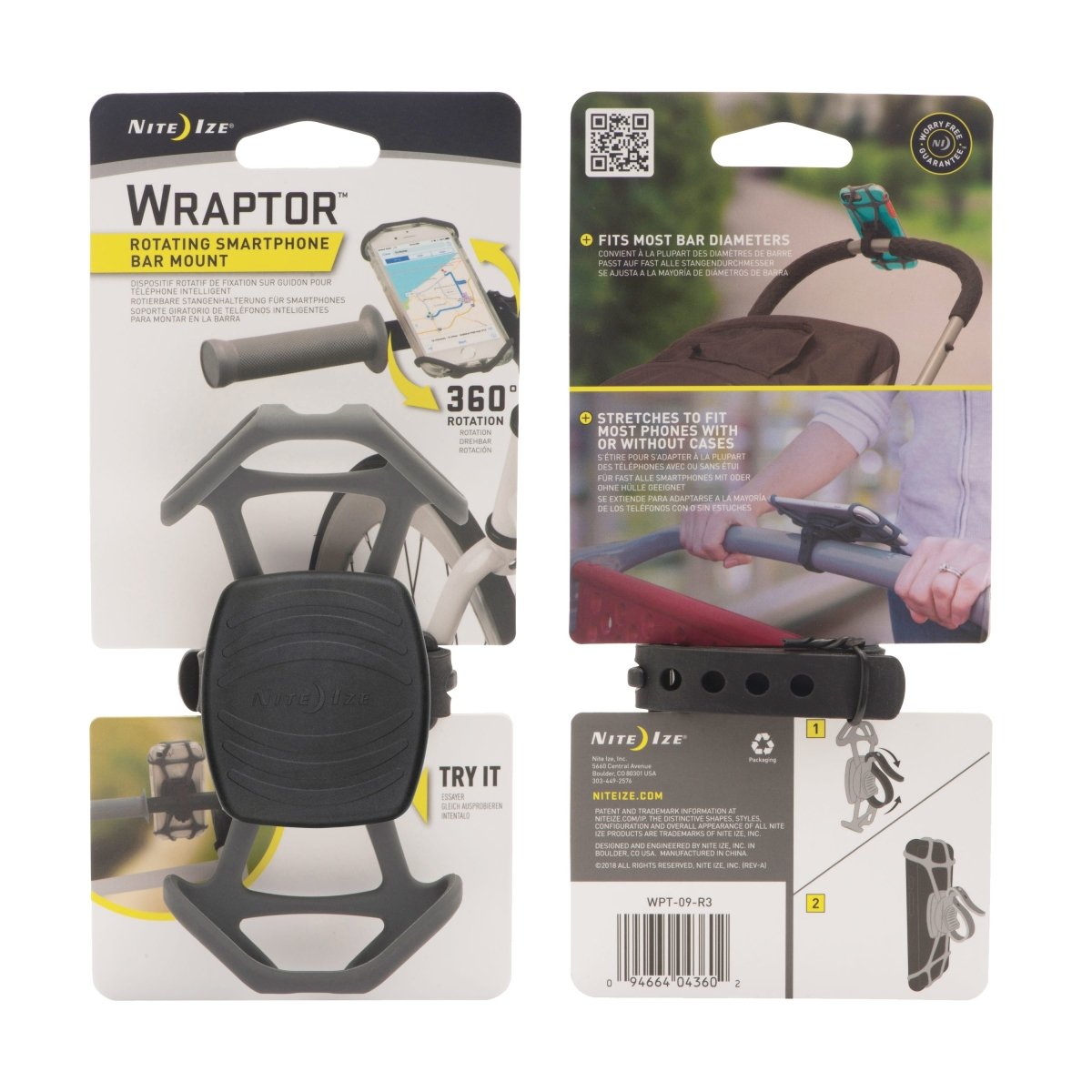 Nite Ize WRAPTOR™ ROTATING SMARTPHONE BAR MOUNT