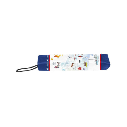 Northern Icons Canada National Landmark Map Folding Umbrella - closed view.