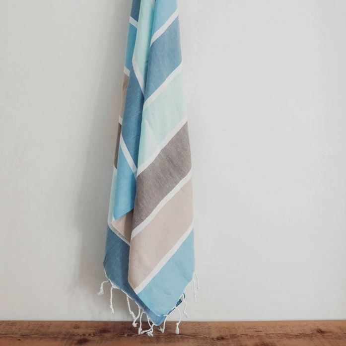 Pokoloko Turkish Towel - Ariel, Emma & Thick StripeTowelsThick Stripe Water