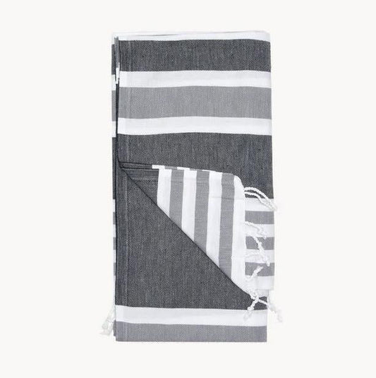 Product Image – Pokoloko Turkish Towel - Ariel, Emma & Thick StripeTowelsAriel Black