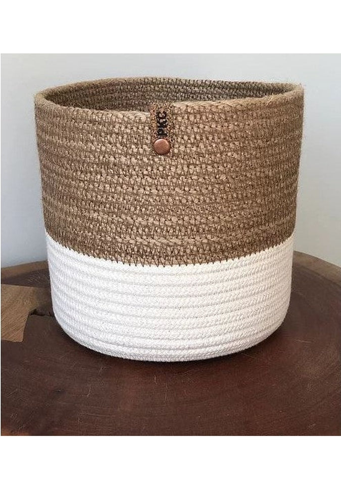 Prairieknotco Natural & Hemp Basket - LargeHome Decor