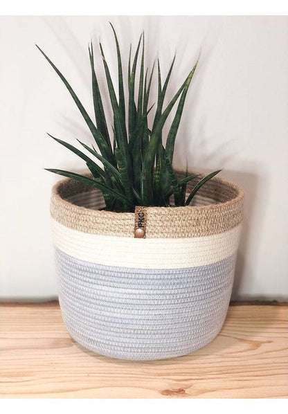 Prairieknotco Twine Rimmed BasketPots & Planters