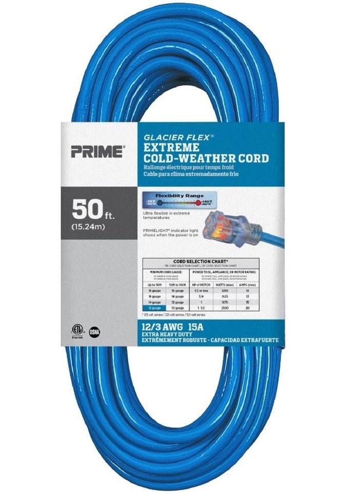 Prime Glacier Flex® Extreme Cold Weather Extension Cord - 50ft