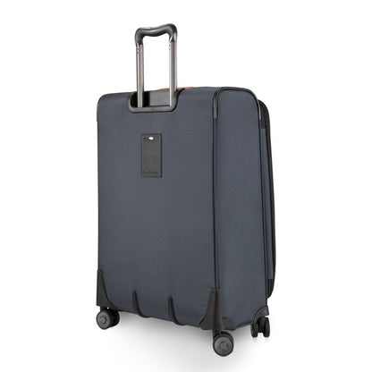 Ricardo Beverly Hills Montecito 3.0 navy softside medium spinner luggage, shown from the back.