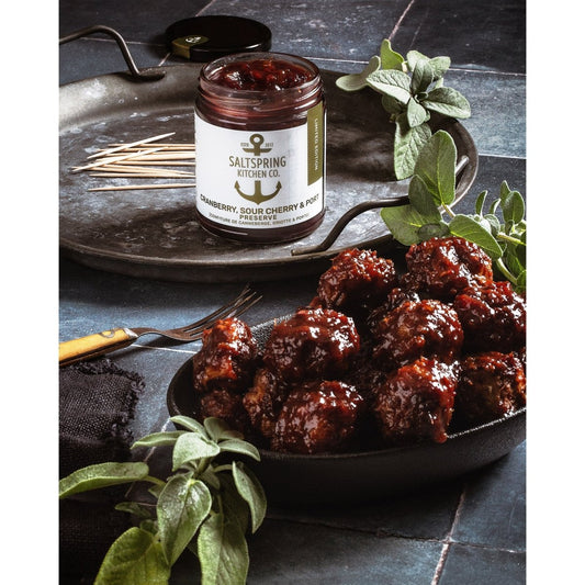 Product Image – SaltSpring Kitchen Co. Cranberry, Sour Cherry & Port Preserve